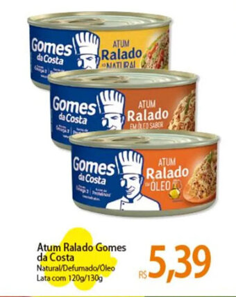 Atacadão Atum Ralado Gomes da Costa Natural/Defumado/Oleo Lata com 120g/130g oferta