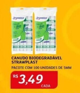 Assaí Atacadista CANUDO BIODEGRADÁVEL STRAWPLAST PACOTE COM 100 UNIDADES DE 5MM oferta