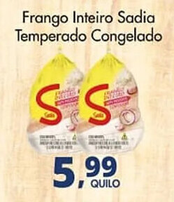 Delta Supermercados Frango Inteiro Sadia Temperado Congelado oferta