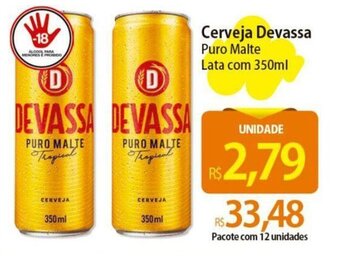 Atacadão Cerveja Devassa Puro Malte Lata com 350ml oferta