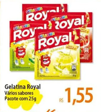 Atacadão Gelatina Royal Vários sabores Pacote com 25g oferta