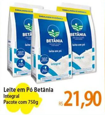 Atacadão Leite em Pó Betânia Integral Pacote com 750g oferta
