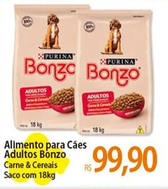 Atacadão Alimento para Cães Adultos Bonzo Carne & Cereais Saco com 18kg oferta