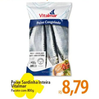 Atacadão Peixe Sardinha Inteira Vitalmar Pacote com 800g oferta