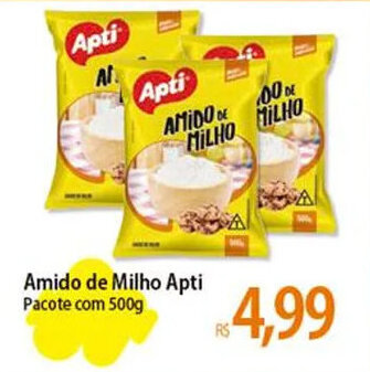 Atacadão Amido de Milho Apti Pacote com 500g oferta