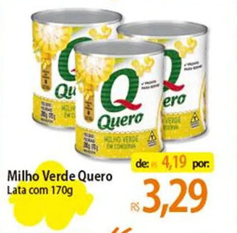 Atacadão Milho Verde Quero Lata com 170g oferta