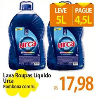 Atacadão Lava Roupas Líquido Urca Bombona com 5L oferta