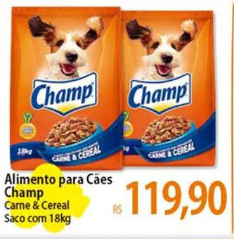 Atacadão Alimento para Cães Champ Carne & Cereal Saco com 18kg oferta