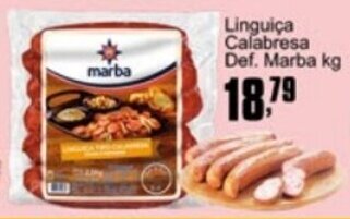 Higa's Supermercado Linguica Calabresa Def. Marba 1kg oferta