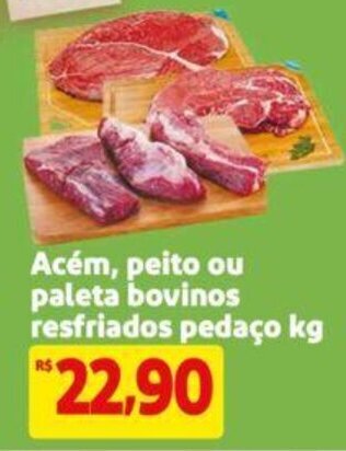 Extra Supermercado Acém, peito ou paleta bovinos resfriados pedaço kg oferta