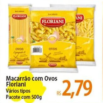 Atacadão Macarrão com Ovos Floriani Vários tipos Pacote com 500g oferta