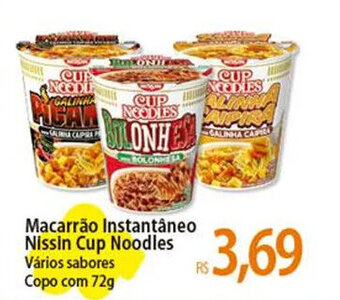 Atacadão Macarrão Instantâneo Nissin Cup Noodles Vários sabores Copo com 72g oferta