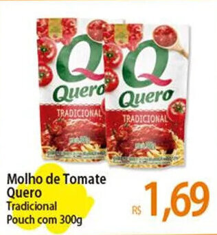 Atacadão Molho de Tomate Quero Tradicional Pouch com 300g oferta