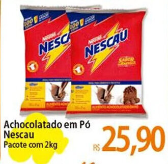 Atacadão Achocolatado em Pó Nescau Pacote com 2kg oferta