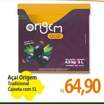 Açaí Origem Tradicional Caixeta com 5L
