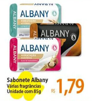 Sabonete Albany Várias fragrâncias Unidade com 85g