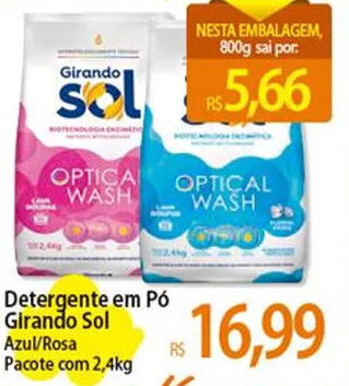 Atacadão Detergente em Pó Girando Sol Azul/Rosa Pacote com 2,4kg oferta