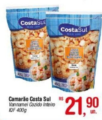 Fort Atacadista Camarão Costa Sul Vannamei Cozido Inteiro IQF 400g oferta