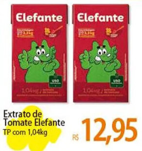 Atacadão Extrato de Tomate Elefante TP com 1,04kg oferta