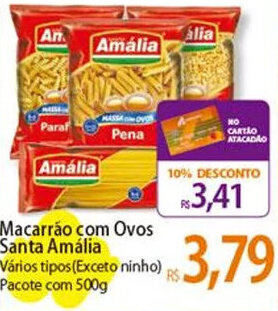Atacadão Macarrão com Ovos Santa Amália 500g oferta