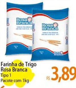 Atacadão Farinha de Trigo Rosa Branca Tipo 1 Pacote com 1kg oferta