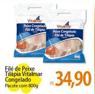 Atacadão Filé de Peixe Tilápia Vitalmar Congelado Pacote com 800g oferta
