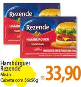 Atacadão Hambúrguer Rezende Misto Caixeta com 36x56g oferta