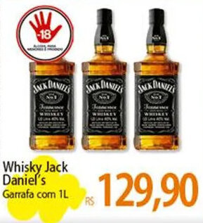 Atacadão Whisky Jack Daniel's Garrafa com 1L oferta