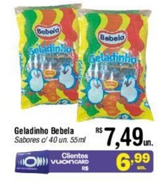 Fort Atacadista Geladinho Bebela Sabores c/40 un. 55ml oferta