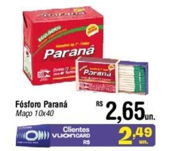 Fort Atacadista Fósforo Paraná Maço 10x40 oferta