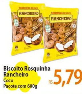 Atacadão Biscoito Rosquinha Rancheiro Pacote com 600g oferta