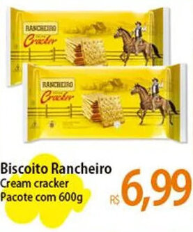 Atacadão Biscoito Rancheiro Cream cracker Pacote com 600g oferta