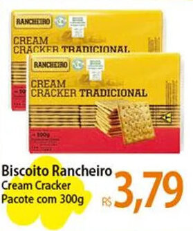 Atacadão Biscoito Rancheiro Cream Cracker Pacote com 300g oferta