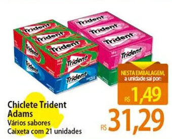 Atacadão Chiclete Trident Adams Vários sabores Caixeta com 21 unidades oferta