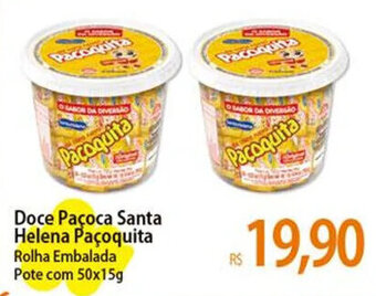 Atacadão Doce Paçoca Santa Helena Paçoquita Rolha Embalada Pote com 50x15g oferta