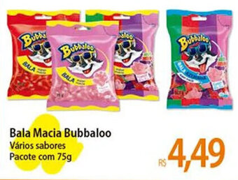 Atacadão Bala Macia Bubbaloo Vários sabores Pacote com 75g oferta