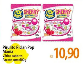Atacadão Pirulito Riclan Pop Mania Vários sabores Pacote com 600g oferta