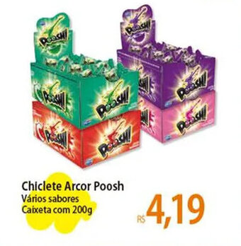 Atacadão Chiclete Arcor Poosh Vários sabores Caixeta com 200g oferta