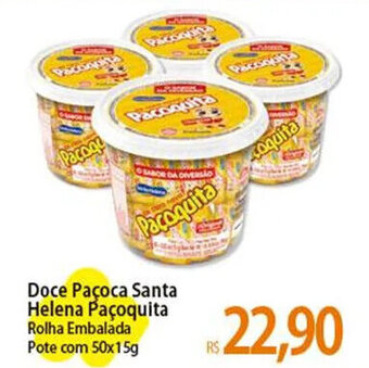 Atacadão Doce Paçoca Santa Helena Paçoquita Rolha Embalada Pote com 50x15g oferta