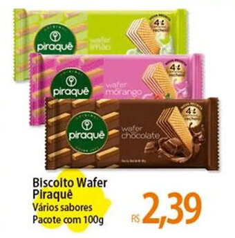 Atacadão Biscoito Wafer Piraqué Vários sabores Pacote com 100g oferta