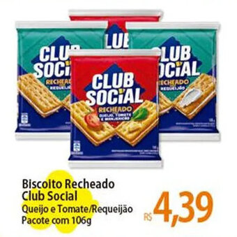 Atacadão Biscoito Recheado Club Social Queijo e Tomate/Requeijão Pacote com 106g oferta