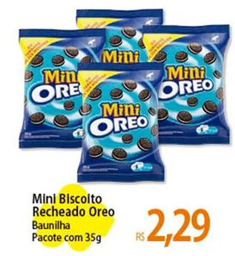 Atacadão Mini Biscoito Recheado Oreo Baunilha Pacote com 35g oferta
