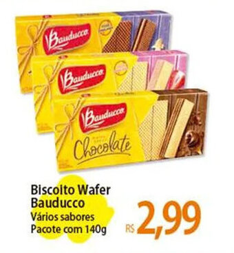 Atacadão Biscoito Wafer Bauducco Vários sabores Pacote com 140g oferta