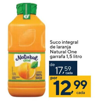 Coop Suco integral de laranja Natural One garrafa 1,5 litro oferta