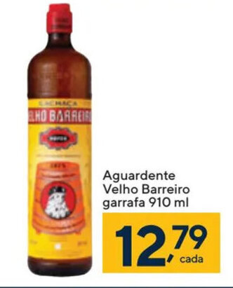 Aguardente Velho Barreiro garrafa 910 ml