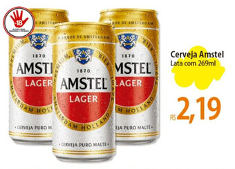 Atacadão Cerveja Amstel Lata com 269ml oferta