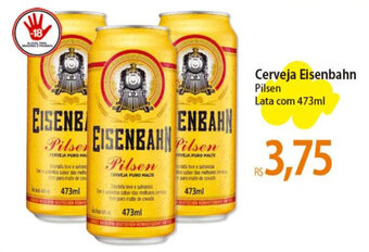 Atacadão Cerveja Eisenbahn Pilsen Lata com 473ml oferta