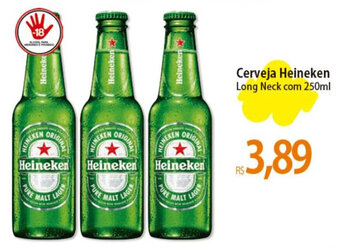 Atacadão Cerveja Heineken Long Neck com 250ml oferta
