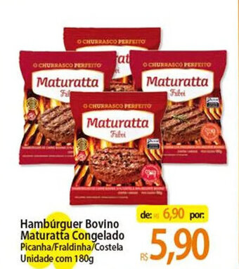 Atacadão Hambúrguer Bovino Maturatta Congelado Picanha/Fraldinha/Costela Unidade com 180g oferta