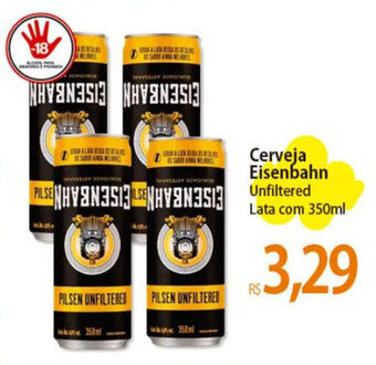 Atacadão Cerveja Eisenbahn Unfiltered lata com 350ml oferta